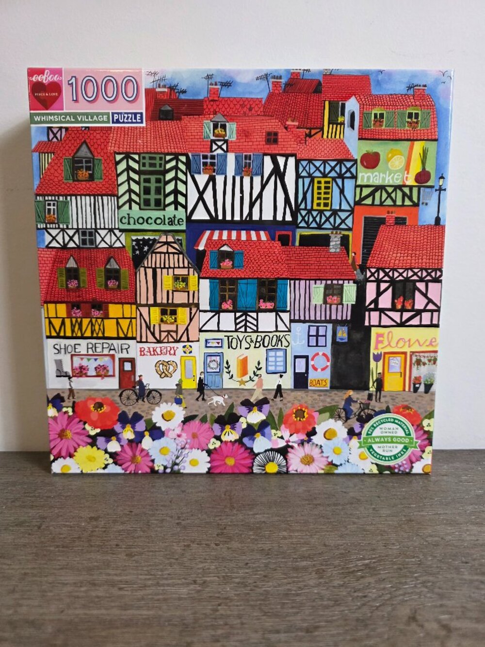 Whimsical Village - 1000 Piece Jigsaw Puzzle by eeBoo